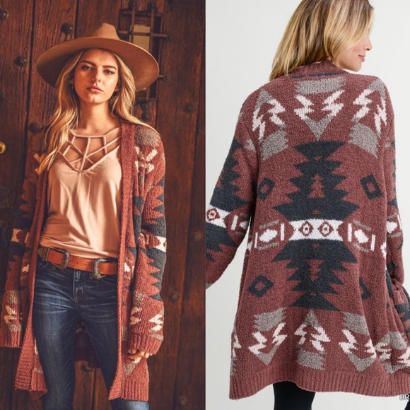 BONNIE Tribal Print Cardigan - Picture 4 of 4